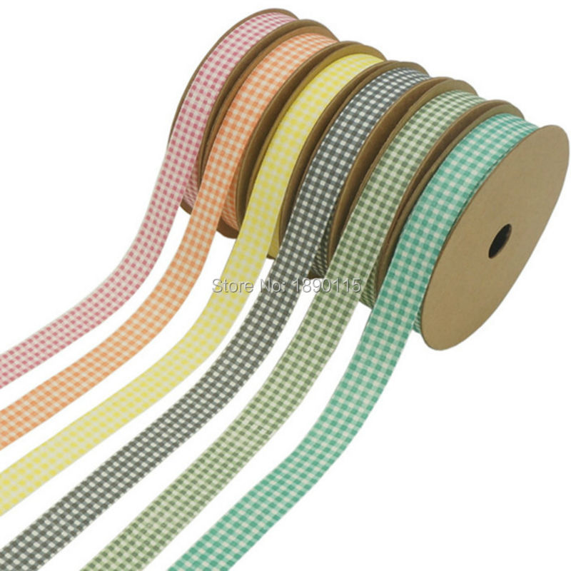 Printed Cotton Ribbon font b Tartan b font Tape 13MM 100 Handmade Cotton Ribbons 10meters roll