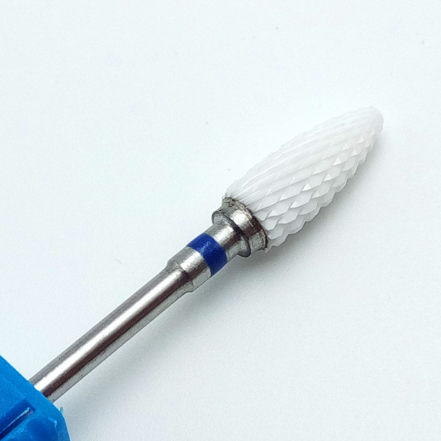Image of 1 PCS High Quality White Ceramic Drill Bit 3/32" Medium Flame Bits For Manicure Professional Electric Nail Art Tools Nail File