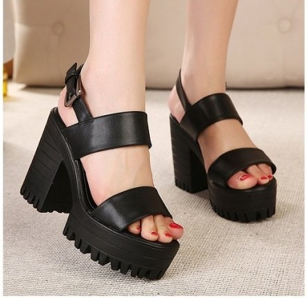 platform sandals chunky heel