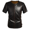 Cool Mens Special PU T Shirt Faux Snake Leather Style Tees