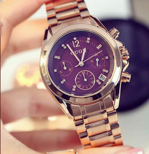 Ancient European fashion six pin small steel watch dial female Korean Rhinestones retro Business Casual watch gift
