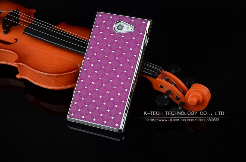 Shining Rhinestone Diamond Rubberized Matte Cover With Silver Chromed Skin Case For SONY XPERIA M2 Aqua S50h Mobile Phone Bags Shining Rhinestone Diamond Rubberized Matte Cover With Silver Chromed Skin Case For SONY XPERIA M2 Aqua S50h Mobile Phone Bags