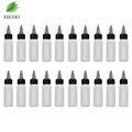 20 Pcs Tattoo Ink Bottles Pigment Black Cap Clear Plastic Empty Twist Bottle 30ml Refillable Permanent
