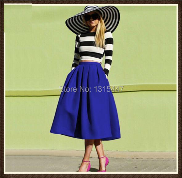 2015-women-casual-skirt-Midi-A-Line-Flare-Pleated-Fashion-Street-Style-Women-s-Solid-Black (1)