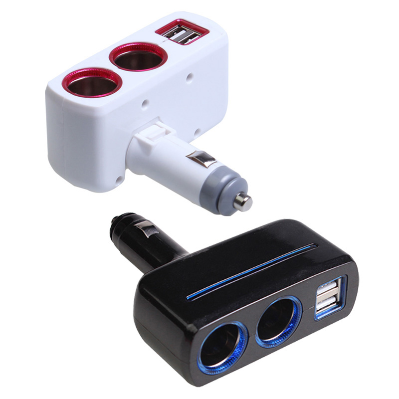 Image of 2 Ways Car Cigarette Lighter Socket Splitter Power Adapter 2.1A / 1.0A 80W + Dual USB Charger Socket