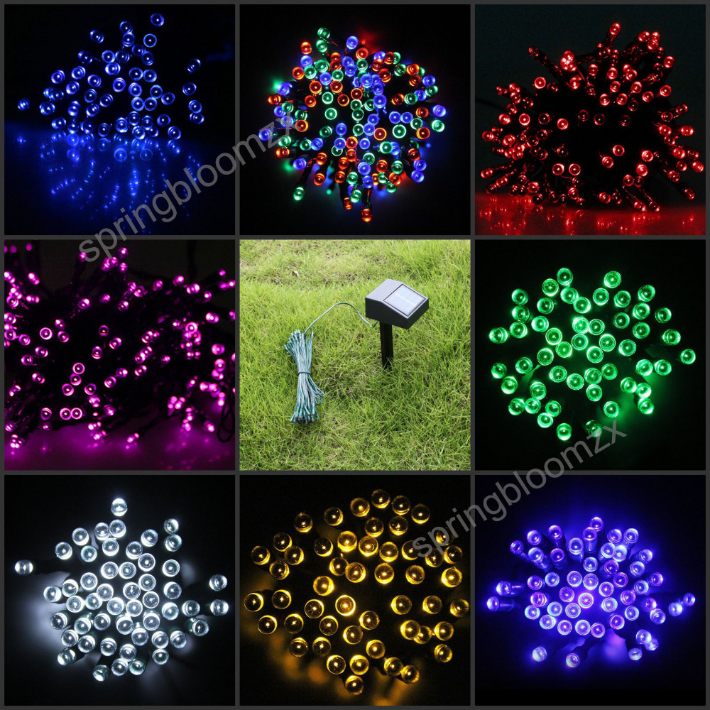 outdoor solar panel powered 9 colors 12m light 100 led outdoor solar panel powered 9 colors 12m light 100 led