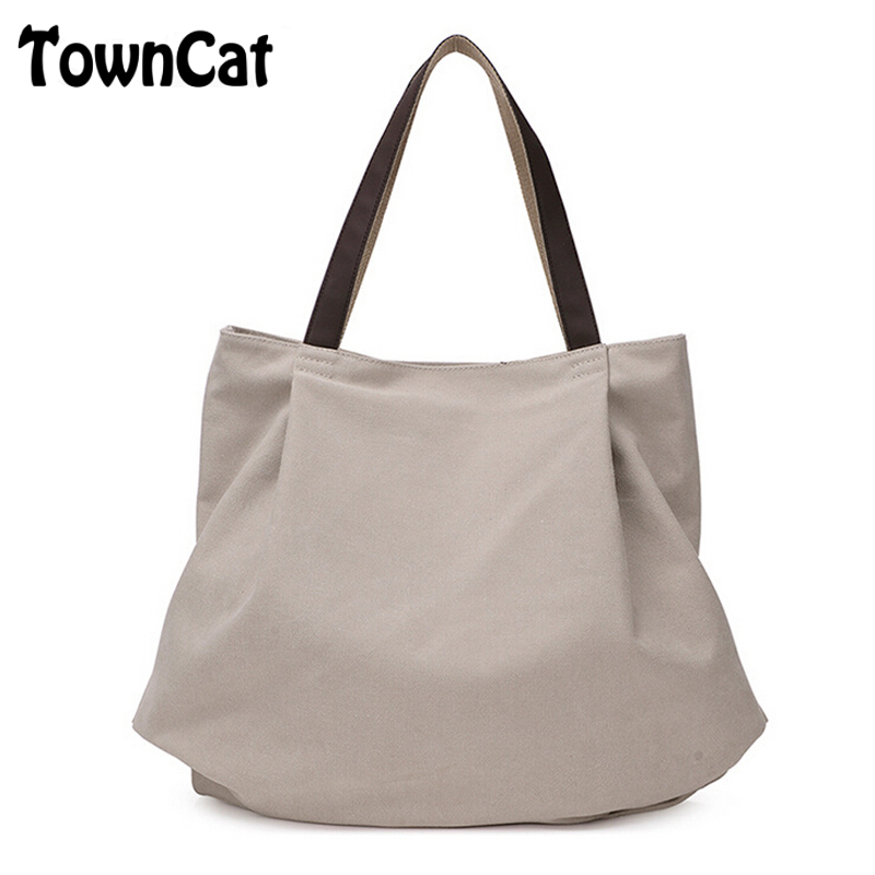 Women&#39;s Large Capacity IPAD Shoulder Bag Tote Work Bag Canvas Handbag with Zipper-in Shoulder ...