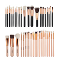 Pro 20Pcs Set Rose Gold Black Big Makeup Brushes Set Tube Handle Foundation Powder Blush Comestic