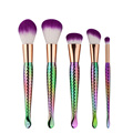 New 5 7pcs Mermaid Makeup Brushes Set Women Colored Cosmetic Powder Foundation Blending Blush Brush Tool