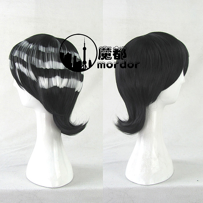 DEATH THE KID SOUL EATER font b Chequered b font With Black and White Cos Wig