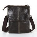 Nesitu Promotion Dark Coffee Vintage 100 Guarantee Real Genuine Leather Cowhide Small Men Messenger Bags Mini