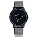 Fashion Cool Unique Design Quartz Wrist Watch Turntable Black Dial Clock Hours Mens Womens Gift