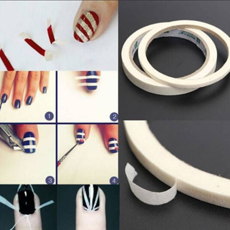 1 Roll 17m Fancy Stripe Tape Rolls Nail Art Edg e Guide Tips DIY Stickers White