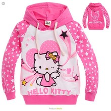 2016 new Spring Hello Kitty girls clothes long sleeve kids clothes, girls nova shirts, child Spring hoodies Tops & Tee