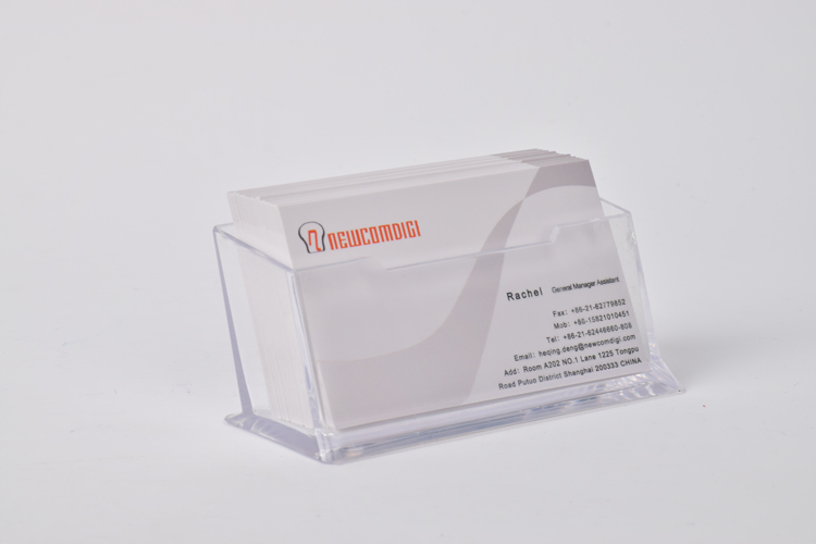 Free shipping Clear Acrylic Business Card Holder Display Stand Desk Desktop Countertop New