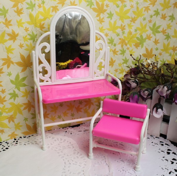 Girl Favorite Birthday Gift Furniture For Barbie Dolls Kids Play Toys Fancy Classical Dresser Set Doll Accessories Free Shipping