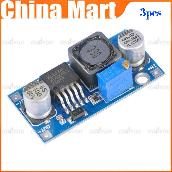 Hot 3pcs XL6009 3-30V to 4-35V DC-DC Boost Module Output Voltage Adjustable Step up Boost Power Converter Circuit Board Module