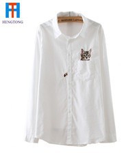 2015-Spring-Ladies-White-Blouse-Cat-Embroidery-Shirt-Button-Pocket-Tops-Long-Sleeve-Lapel-Collar-Camisa