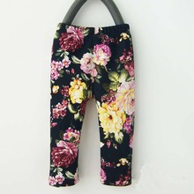 Retail 1pcs Baby Girls Winter Pants 100 Cotton Warm Toddler leggings Flower Leopard PP Pants Warp