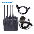 4pcs Bao Feng Walkie Talkies with Headsets UHF Frequency Portable Ham Radio Communicator Baofeng bf 888s
