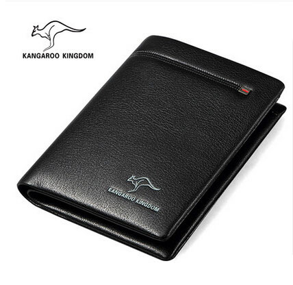 2015 new kangaroo Genuine Leather Men's short leather men's Leather Men's Qian Jia head leather zipper wallet