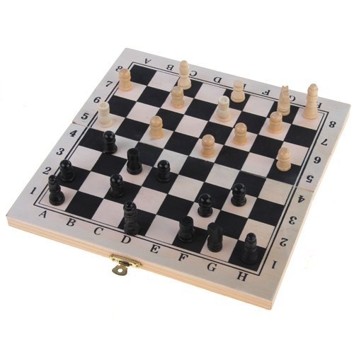 Image of Good deal Foldable Wooden Chessboard Travel Chess Set with Lock and Hinges