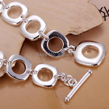 factory wholesale H106 Beautiful fashion Elegant 925 Sterling silver charm square Bracelet high quality Gorgeous jewelry