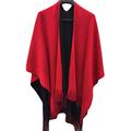 Hot Women Winter Knitted Cashmere Poncho Capes Shawl Cardigans Sweater Coat Drop Shipping S22