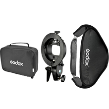Floading Adjustable Godox 60 x 60cm Flash Softbox Kit with S-Type Bracket Bowen Mount Holder For Camera Photo Studio
