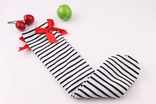 Baby Leg Arm Warmers Bowknot cotton striped socks 1 8 years age children grey