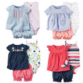 Summer 2017 baby girl clothing 100 cotton bebes clothes for baby bodysuit shorts T shirt 3