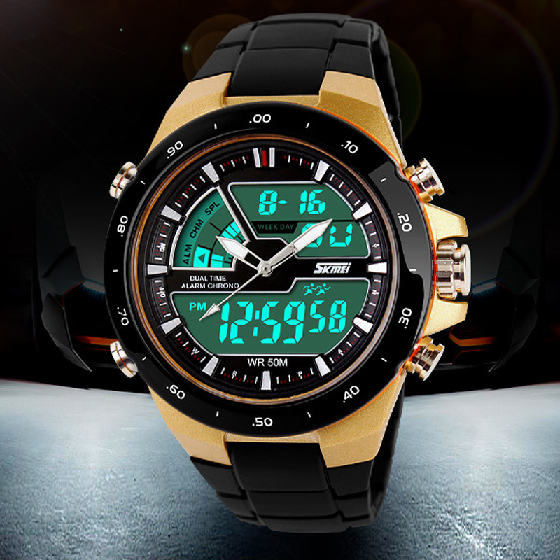 Image of 50M Waterproof Mens Sports Watches Relogio Masculino 2016 Hot Men Silicone Sport Watch Reloj S Shockproof Electronic Wristwatch