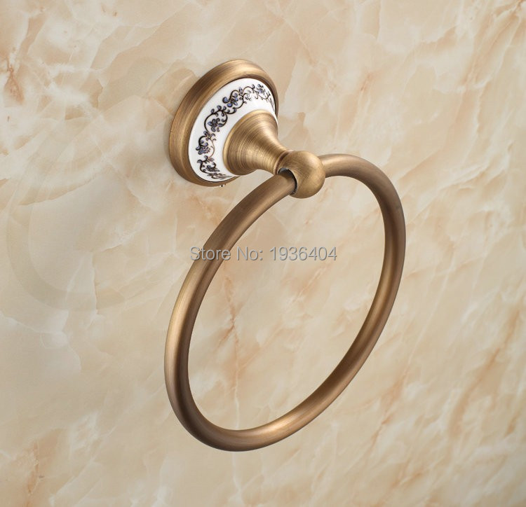 Description Picture 4 of itemWall Mounted Bathroom Accessories Towel Ring Antique Copper Towel Mounted Rack R502