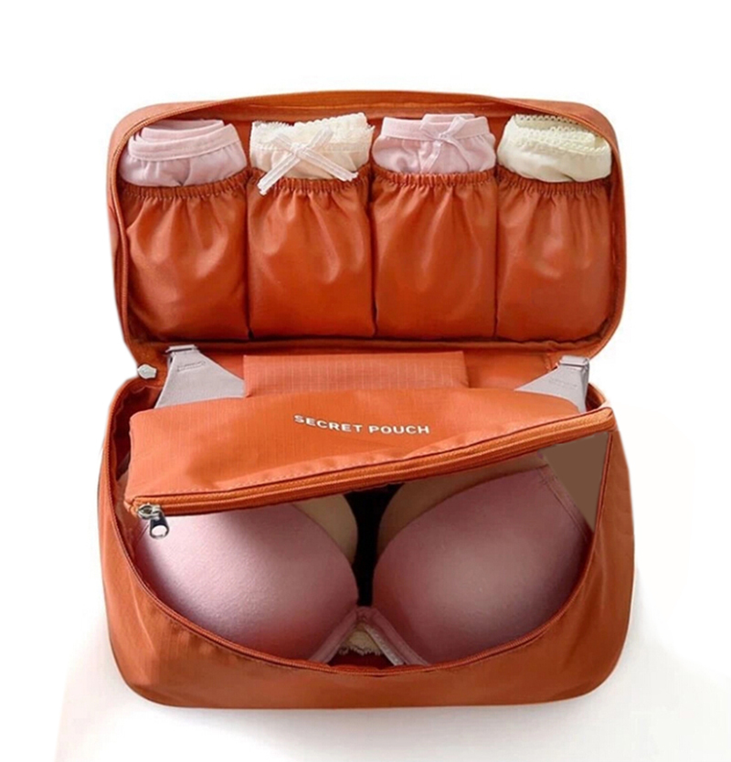 Image of New Update Waterproof Women Girl Lady Portable Travel Bra Underwear Lingerie Organizer Bag Cosmetic Makeup Toiletry Storage Case
