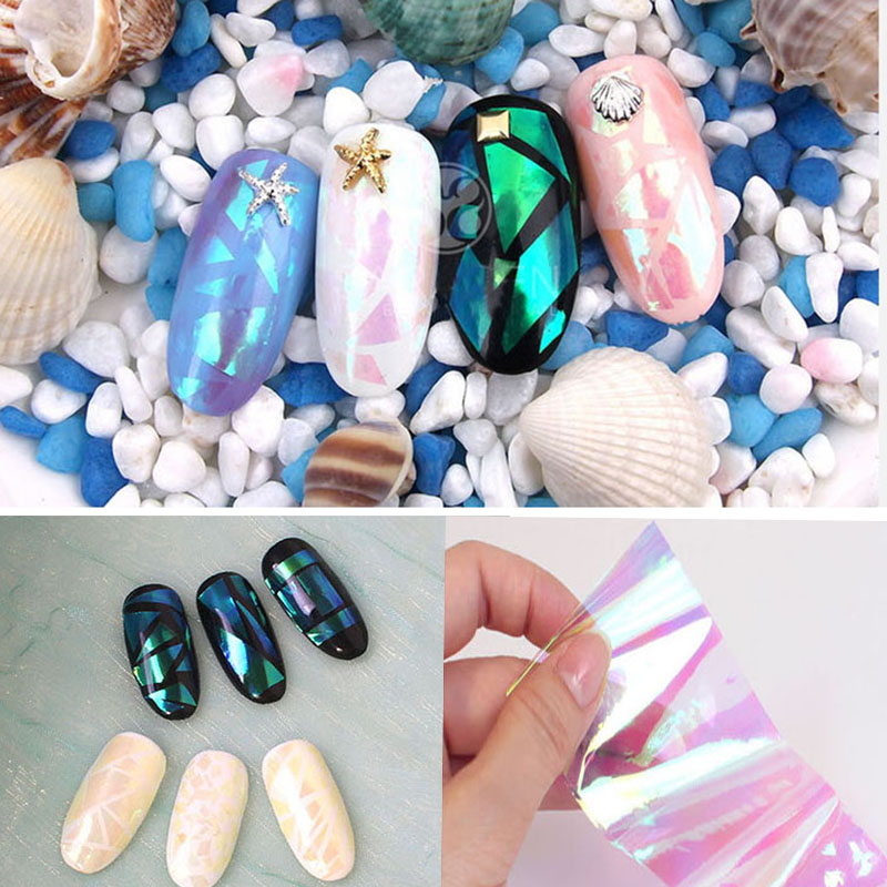 Image of Fashion Newest Broken Glass Finger Nails Art Stencil Decal Nail Art stickers Manicure Tools 1pcs 5*20cm S1