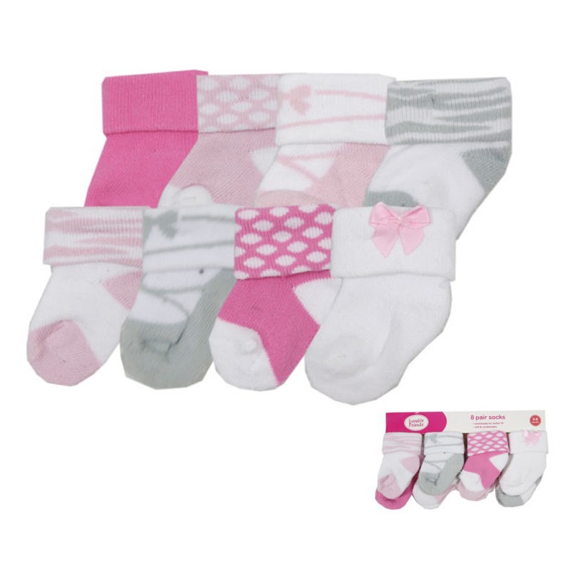 para beb/és de 0 a 3 Meses Set de Regalo para reci/én Nacido 2 Gorros de algod/ón para beb/és 7 Piezas 2 Pares de Calcetines de beb/é 100/% algod/ón 2 Pares de Guantes de beb/é y 1 Babero