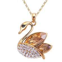 New Best selling jewelry cheap fashion jewelry wholesale lovely little swan crystal necklace with Australia element