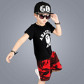 High quality brand 2017 summer 100 cotton casual character pattern girl boy clothing set children sets