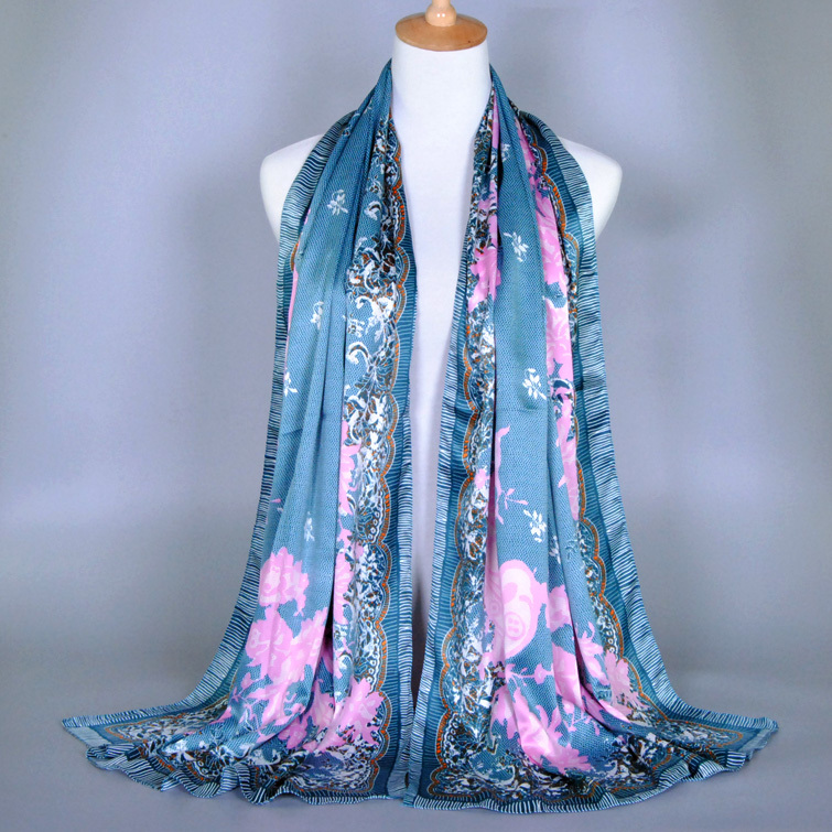 Wholesale Silk Women Shawls Summer Style Monshine Flower Print Scarf Silk Scarves Shawls Female ...