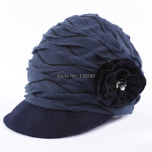 2014 Newly autumn and winter warm lace flower beret cap for women fashion top quality cotton