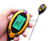 4 in1 digitales Soil Survey Instrument valor pH / temperatura / humedad / luz solar probador metro pH del suelo Tester para plantación