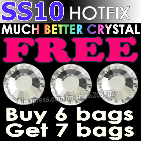Image of Promotion! SS10 1440pcs/Bag Clear Crystal DMC HotFix FlatBack Rhinestones trim strass,DIY iron heat glass Hot Fix crystal stones