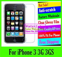 Clear Glossy mobile protective film to phone screen protector de pantalla projector LCD film case guard For iPhone 3 3G 3GS