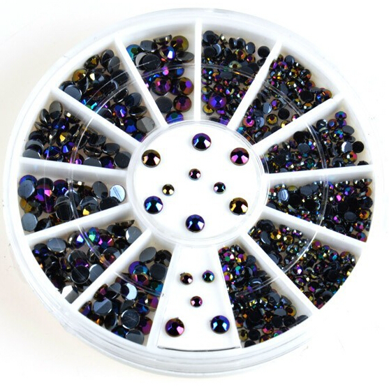 Image of 300Pcsd Nail Decoration Acrylic Nail Supplies Gel Tips Charms+Wheel Nail Beads DIY Wholesale