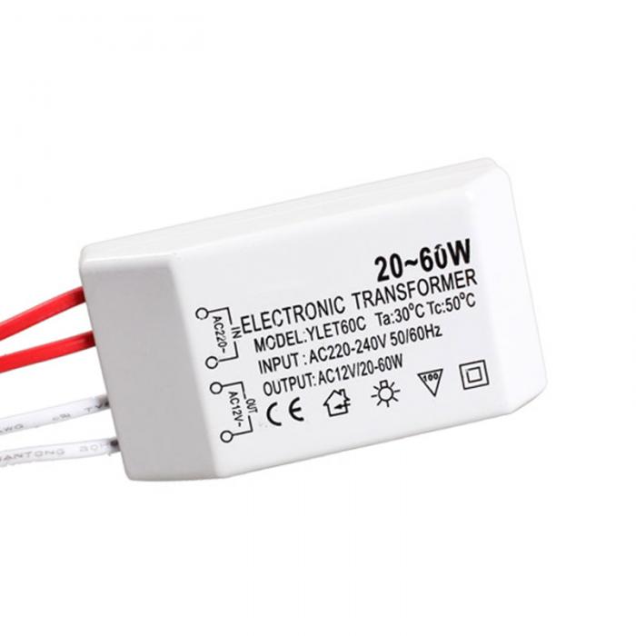 ACAMPTAR Electronic Transformer Entrance AC220-240V 50 60Hz 20-60W for LED Halogen Bulb Lamp