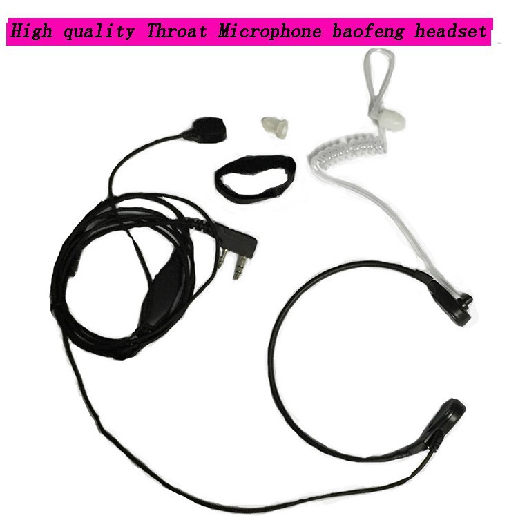 2 Pin PPT baofeng Headset Throat Microphone For uv 5r baofeng uv-5r BF-888S Kenwood Accessories Radio Walkie Talkie Throat Mic 2 (2)