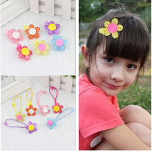 elastic band bracelet summer style hair accessories baby girl headband clips gum weave baffle braided bow bandana ornaments 7003