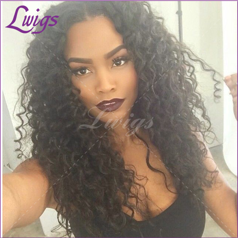 Image of Brazilian Lace Front Wig Curly Human Hair Wigs. Lace Front Human Hair Wigs for Black Woman, Kinky Curly Human Lace Front Wigs