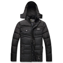 2015 Men Warm Collar Hooded Cotton Parka Man Winter Thick Duck Down Coat Outwear Down Jacket Waterproof XL to XXXL S3
