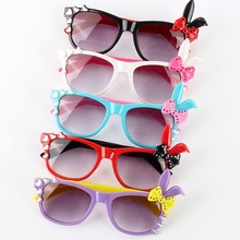 2015 Time limited New Cute Rabbit Baby Kids Sunglasses Child Goggles Bow Eyewear UV 400 Hot